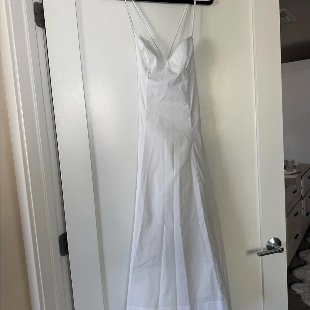 KHY NWT POPLIN LOW BACK MIDI DRESS - Picture 8 of 16